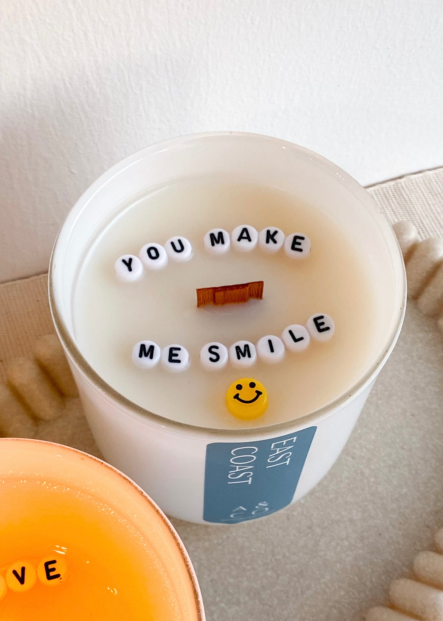 You Make Me Smile Message Candle