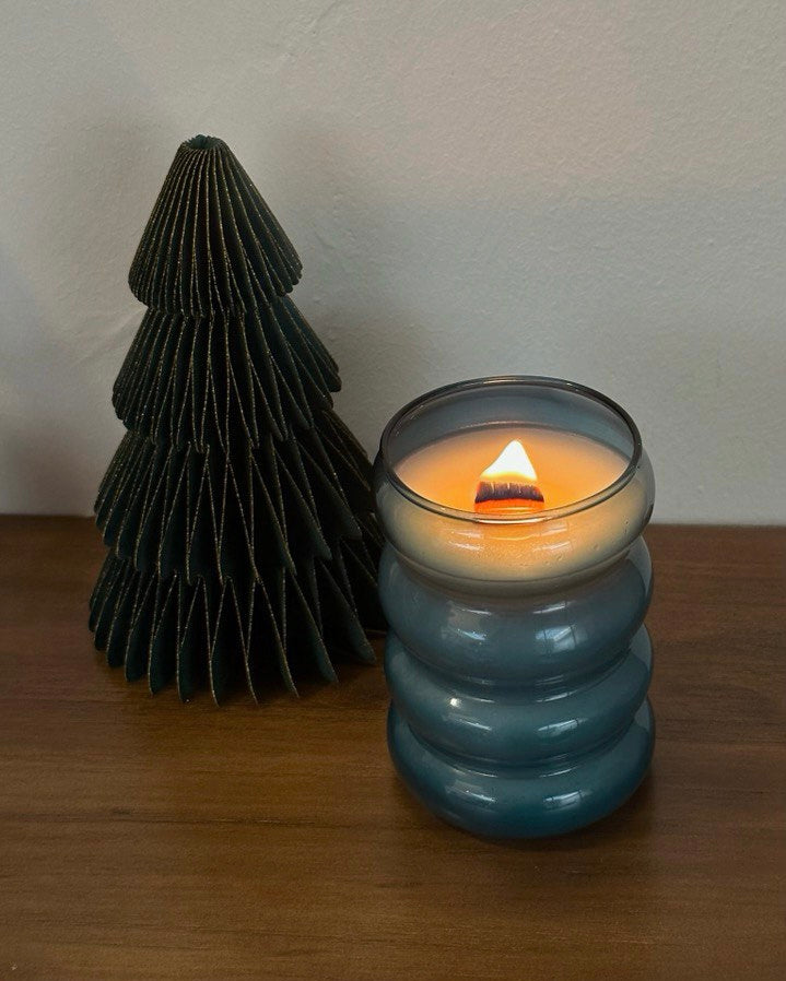 Winter Woodland Cloud Glass Candle