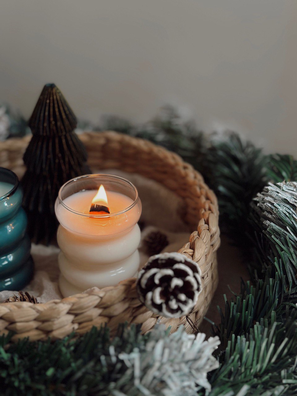 Home For The Holidays Cloud Glass Candle