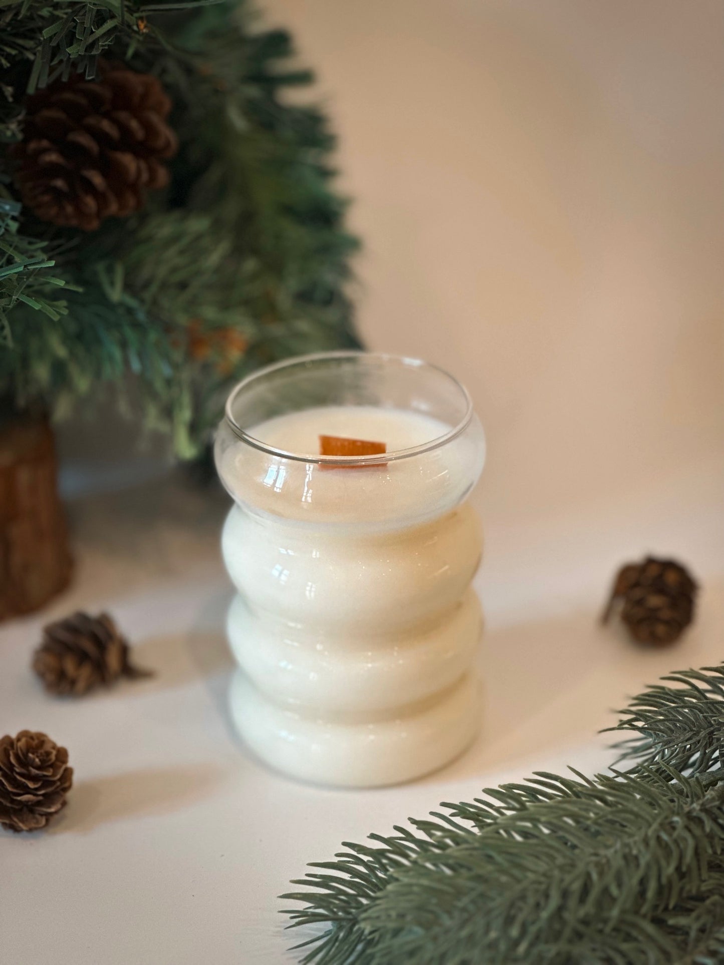 Home For The Holidays Cloud Glass Candle